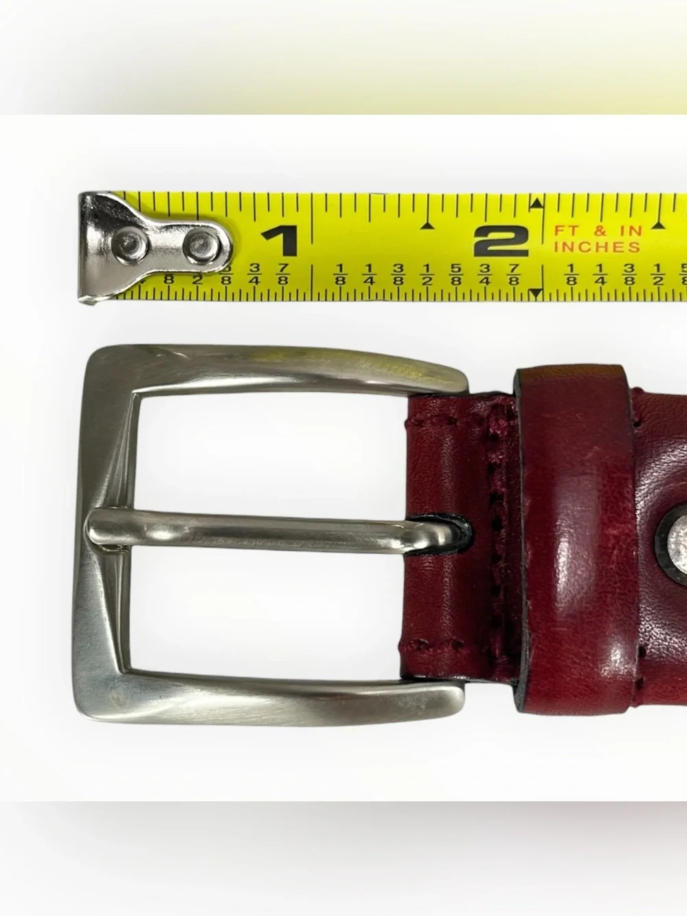 Daniel Craig Italian Leather Belt Men’s 38 Burgundy Handmade Italy